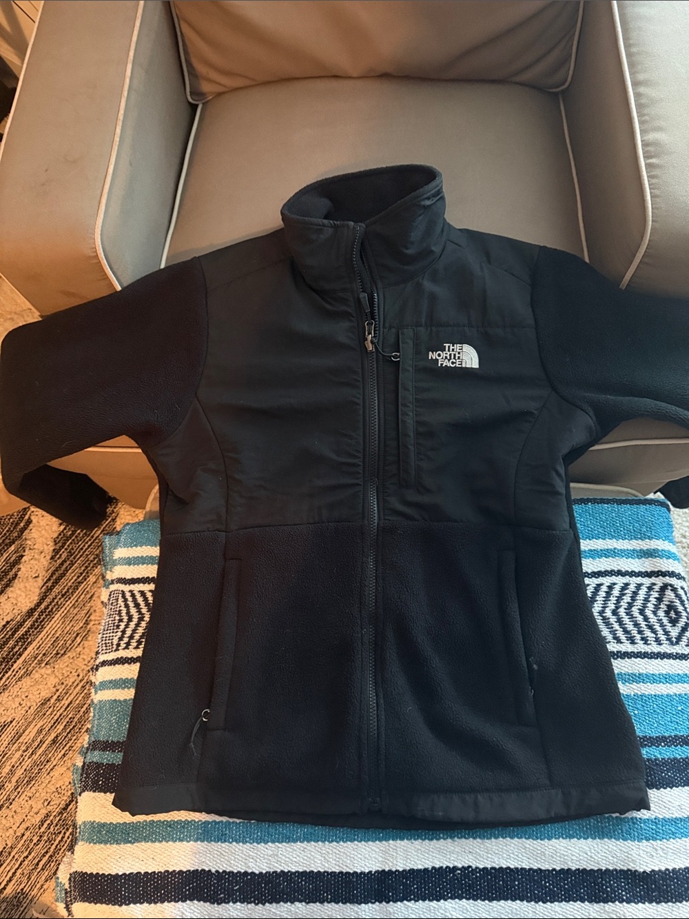 The North Face Women’s Black Full-Zip Fleece Jacket with Chest Logo